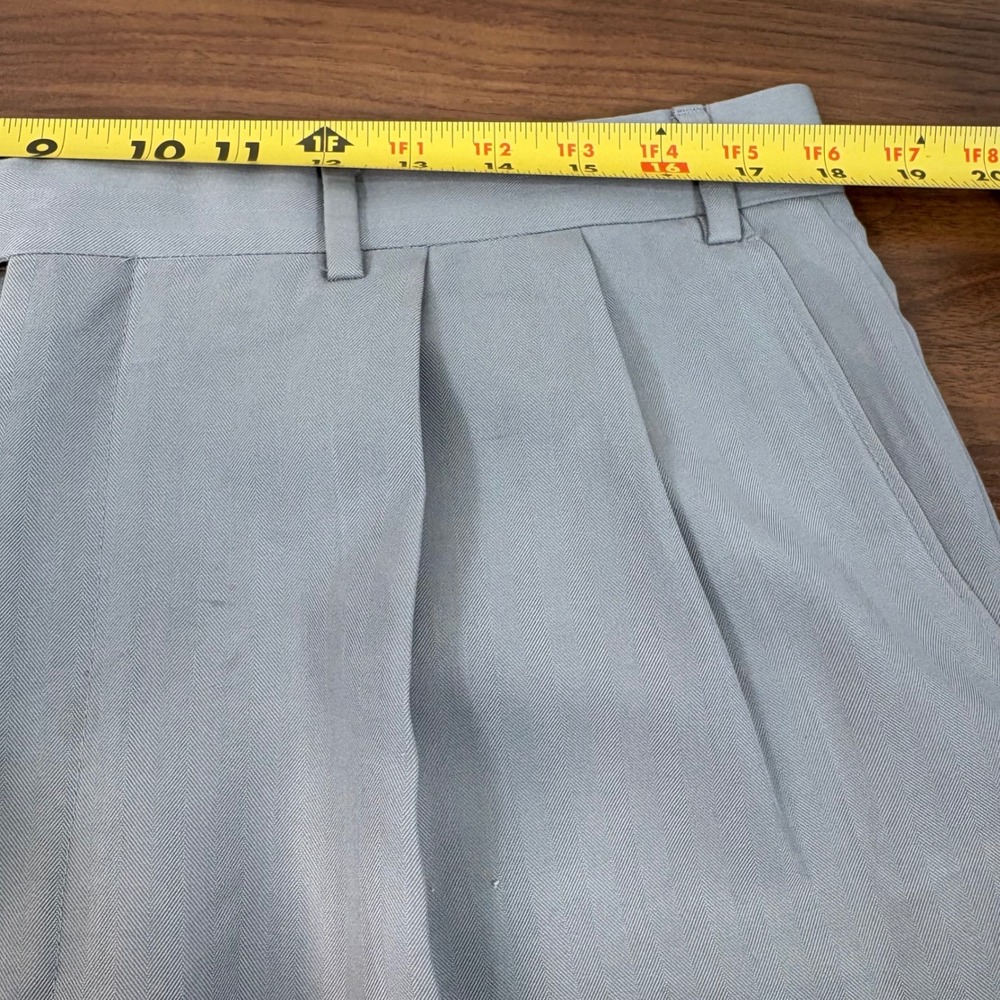 Chaps Mens Light Gray Herringbone 3-Button Suit Set 44R Jacket 36W x 31L Pants - Picture 14 of 16